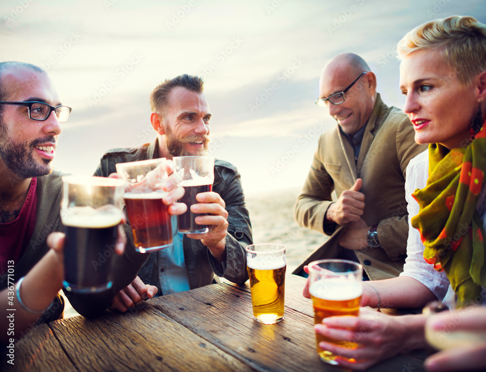 Friends having beers