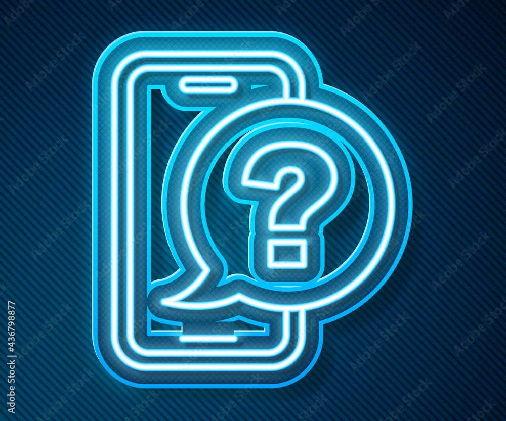 Glowing neon line Telephone 24 hours support icon isolated on blue background. All-day customer supp