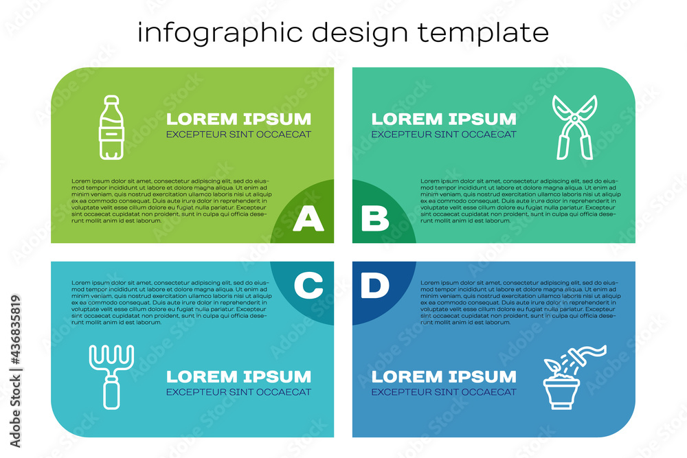 设置线花园耙，水瓶，喷洒植物和园艺手工剪刀。商业信息