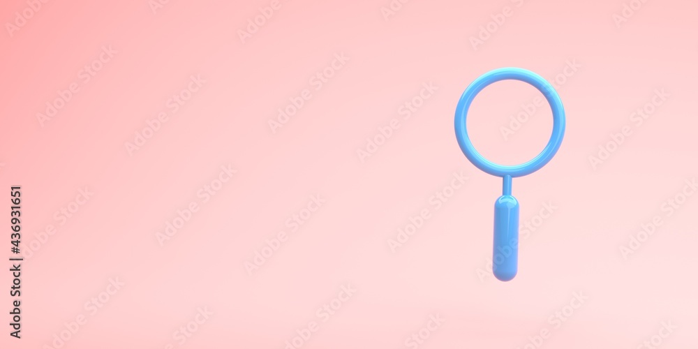 3D render illustration of magnifying glasses