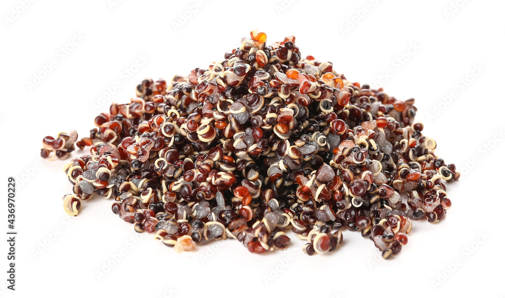 Tasty quinoa on white background