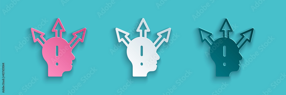 Paper cut Project team base icon isolated on blue background. Business analysis and planning, consul