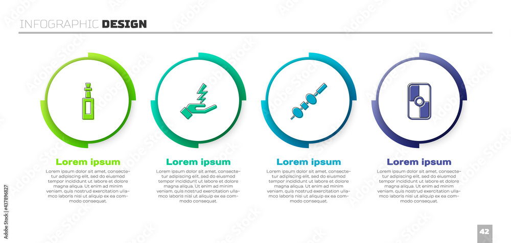 Set Bottle of olive oil, Zeus, Olive and cheese on chopstick and Greek shield. Business infographic 