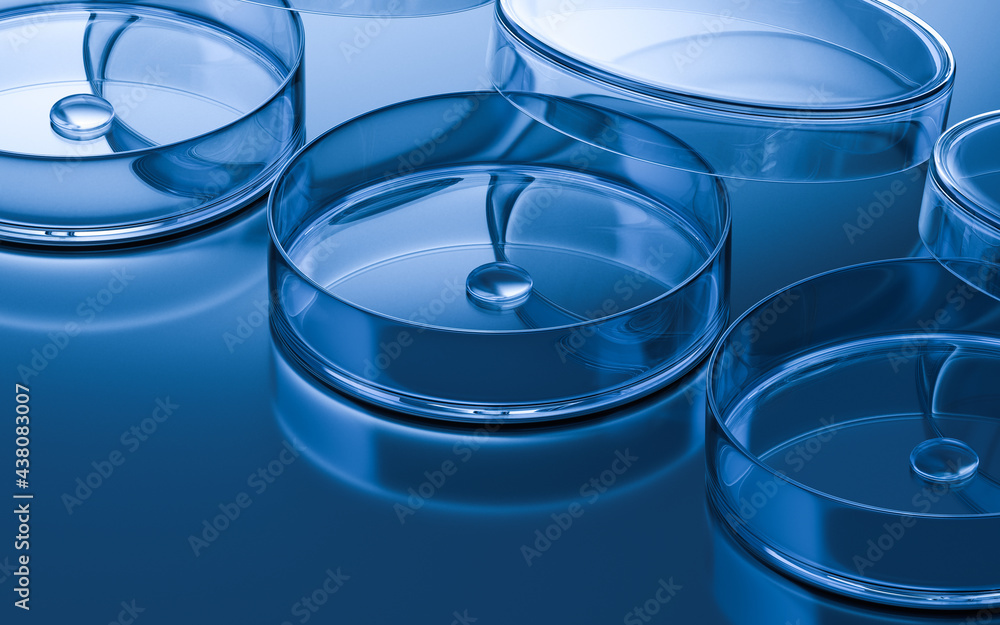 Glassware in the laboratory, 3d rendering.