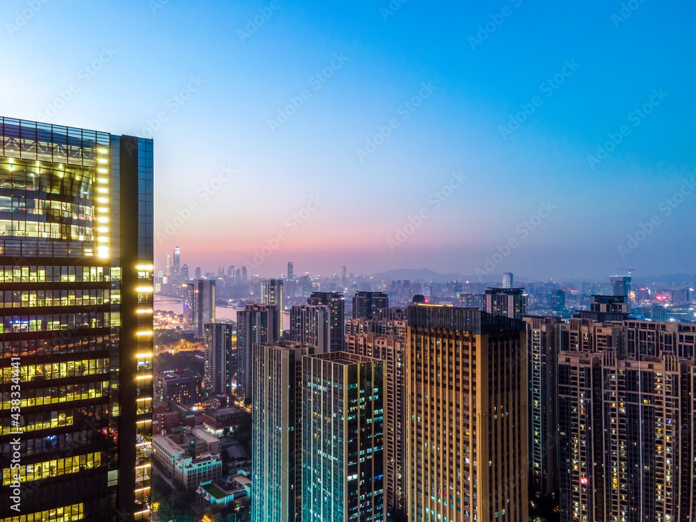 Aerial photography of Guangzhou city architecture night view