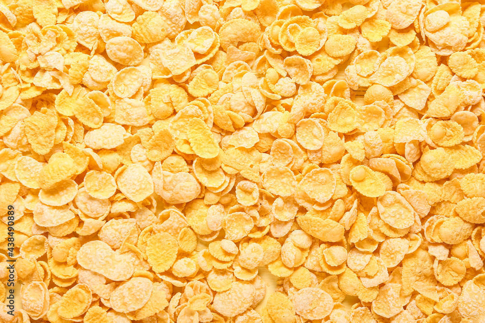 Tasty corn flakes as background, closeup