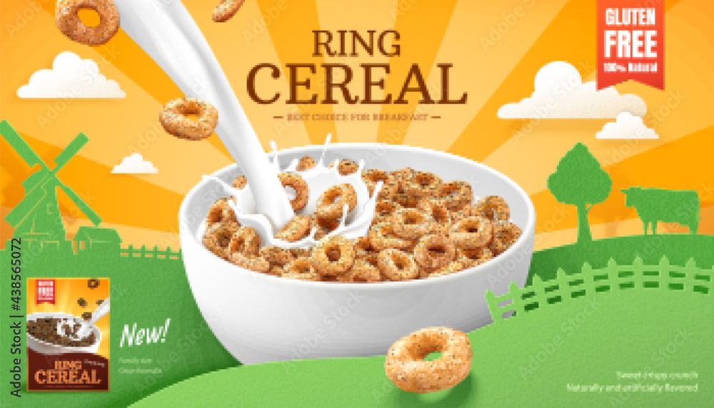 Ring cereals advertisement template