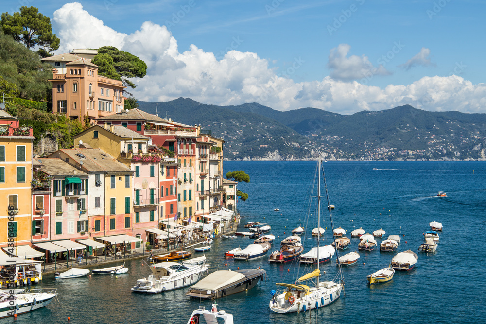 Portofino harbour in summer, Genoa, Italy