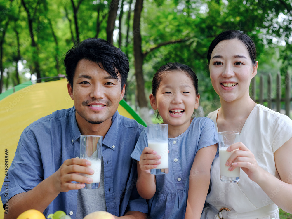 三次户外郊游的幸福家庭