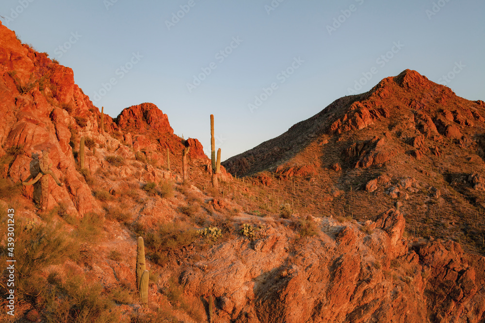 Rock mountains with desert background nature landscape