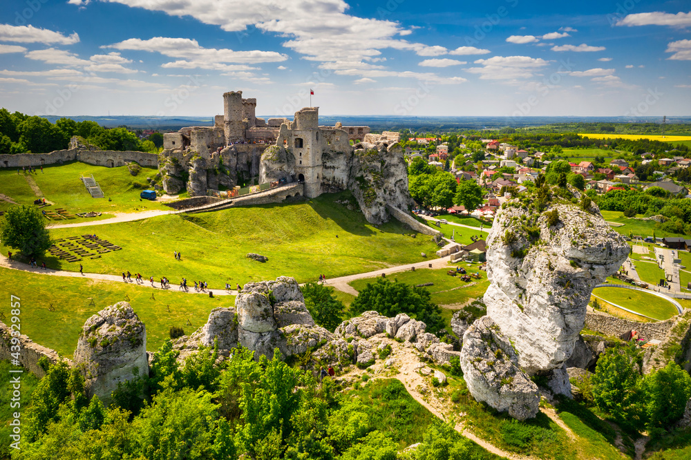 Ruins of Ogrodzieniec Castle in the south-central region of Poland.