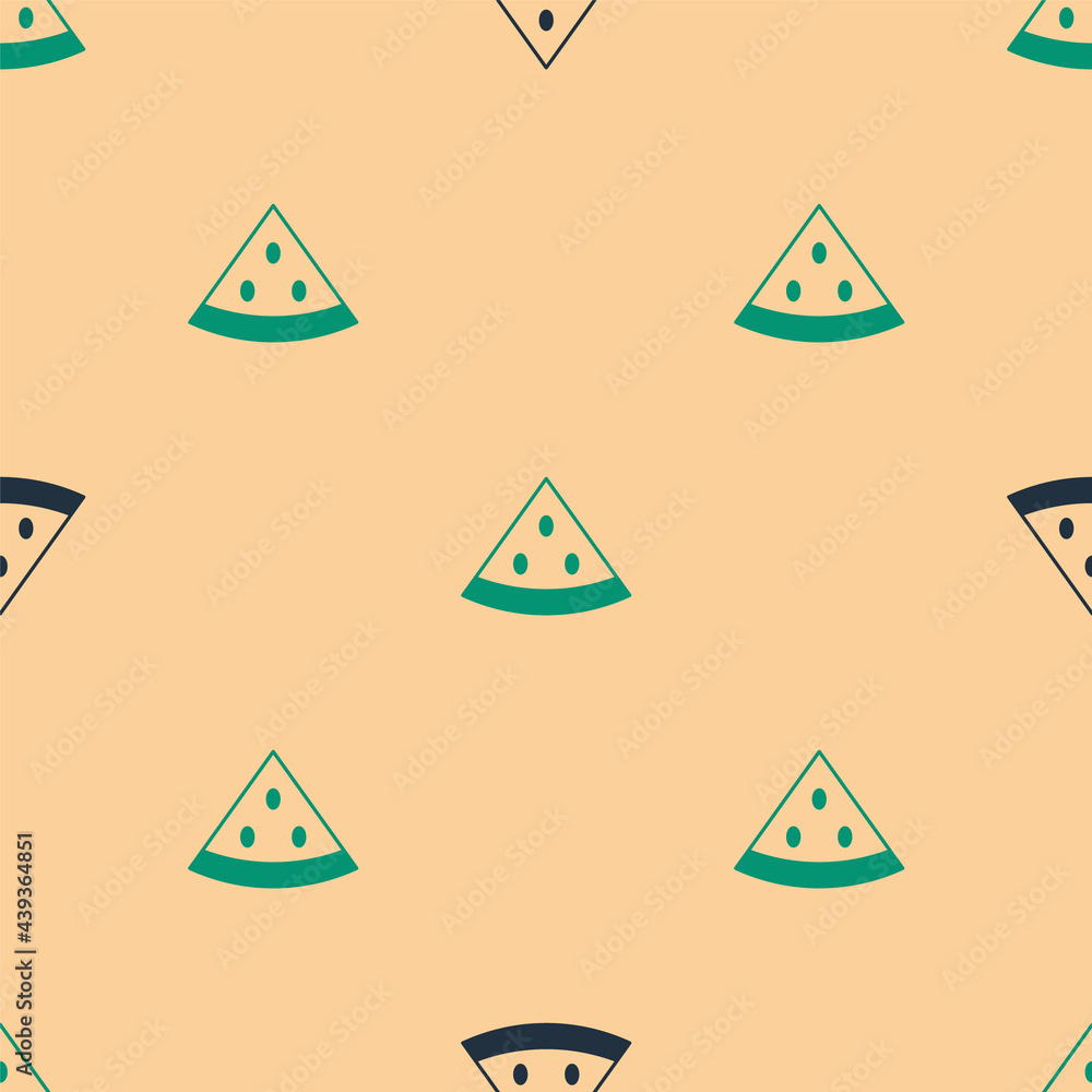 Green and black Watermelon icon isolated Green and black background. Vector