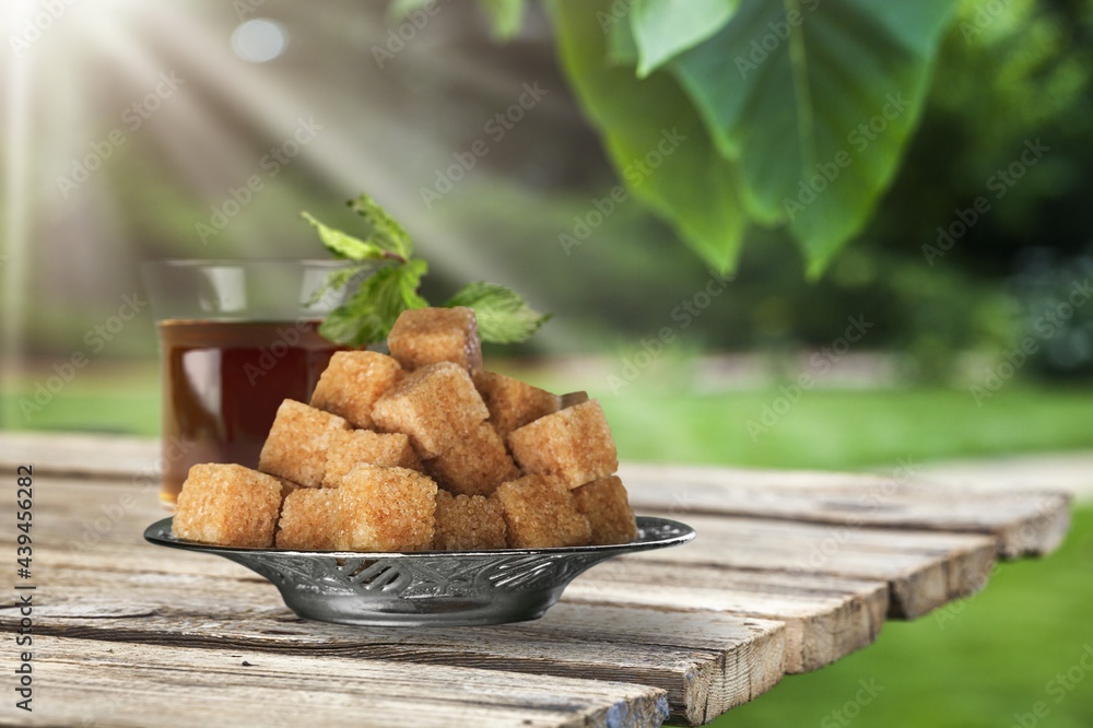 Traditional Turkish Desserts with a cup of Tea.