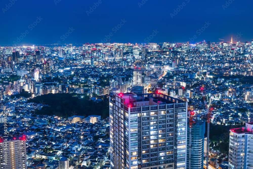 灯りが綺麗な夜の東京の景色