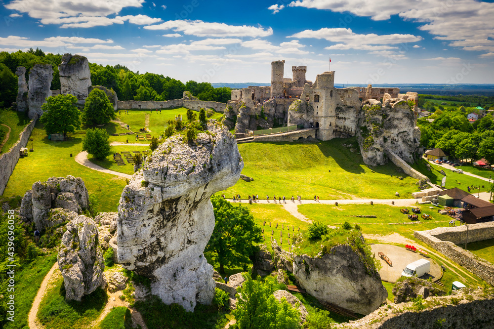 Ruins of Ogrodzieniec Castle in the south-central region of Poland.