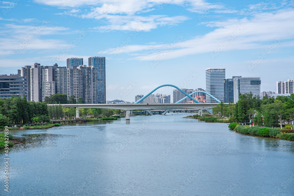 中国广州南沙自由贸易区城市景观