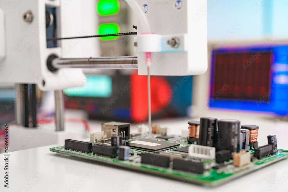 Automated control of printed circuit boards. Control of chip mounting.