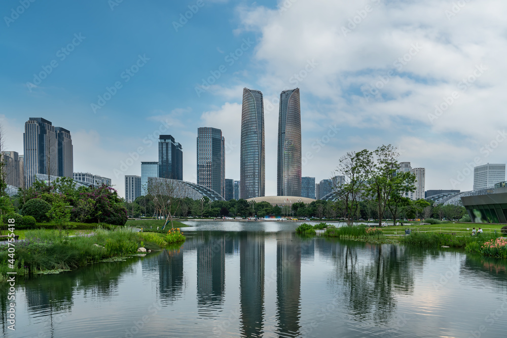 四川成都金融中心建筑景观街景