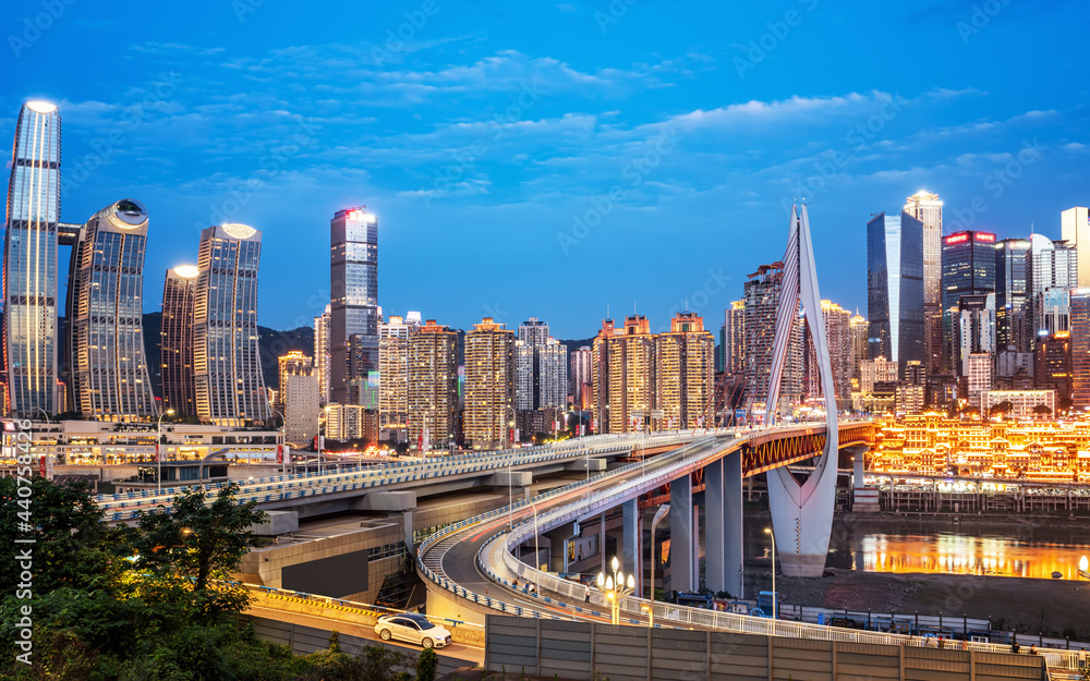 川渝城市夜景航拍