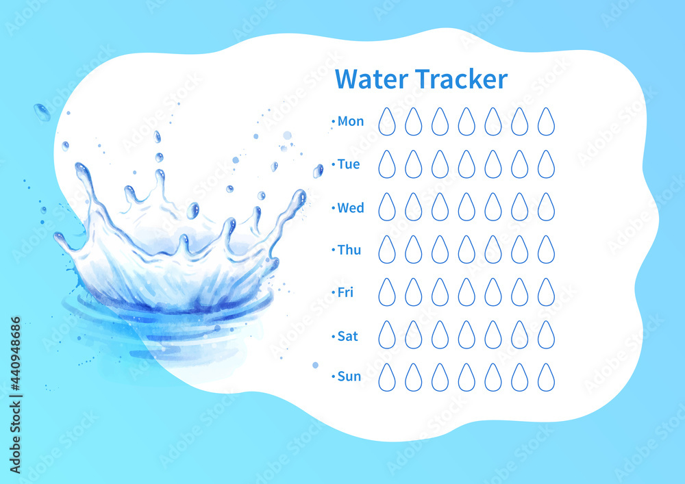 水跟踪器与水彩飞溅冠