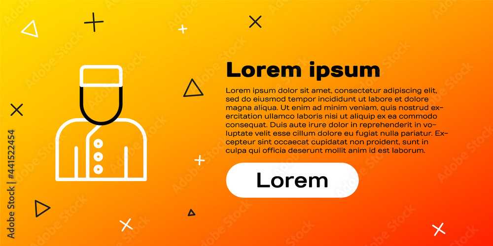 Line Concierge图标隔离在黄色背景上。彩色轮廓概念。矢量
