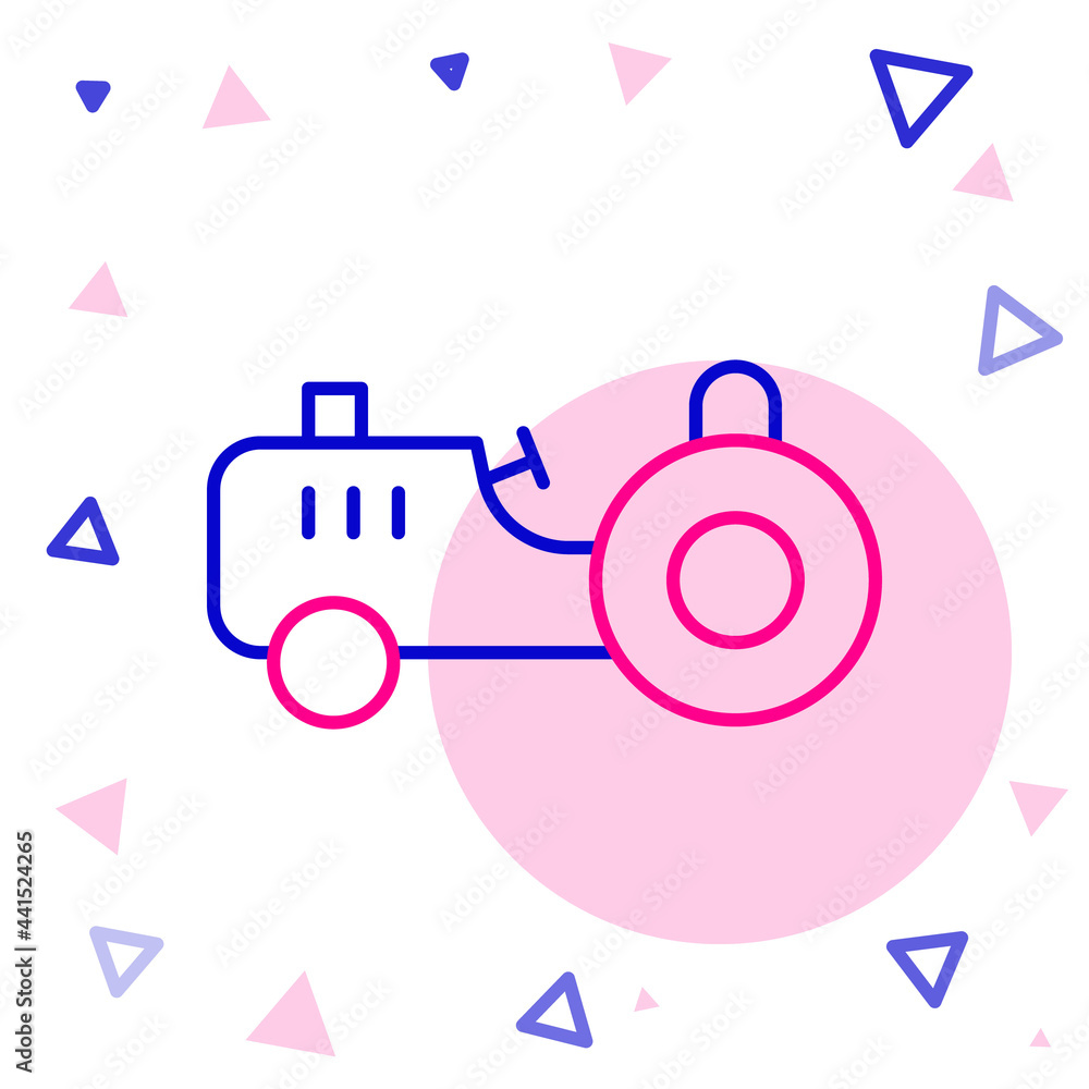 Line Tractor icon isolated on white background. Colorful outline concept. Vector