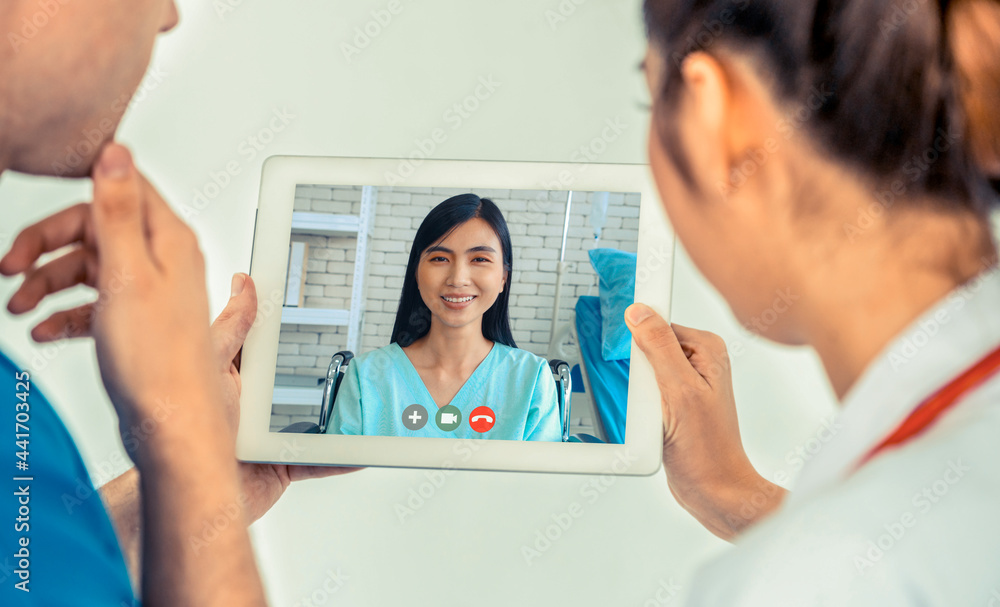 Doctor telemedicine service online video for virtual patient health medical chat . Remote doctor hea