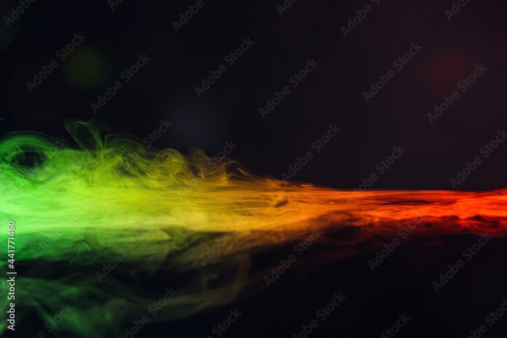 Color smoke on dark background