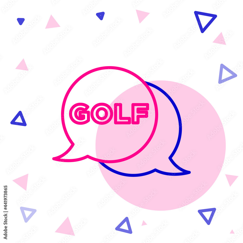 Line Golf label icon isolated on white background. Colorful outline concept. Vector