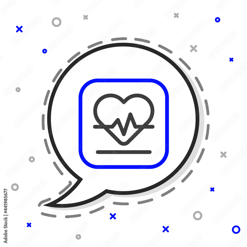 Line Heart rate icon isolated on white background. Heartbeat sign. Heart pulse icon. Cardiogram icon