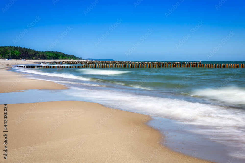 Beautiful landscape of the Baltic Sea on the Hel Peninsula in summer. Poland