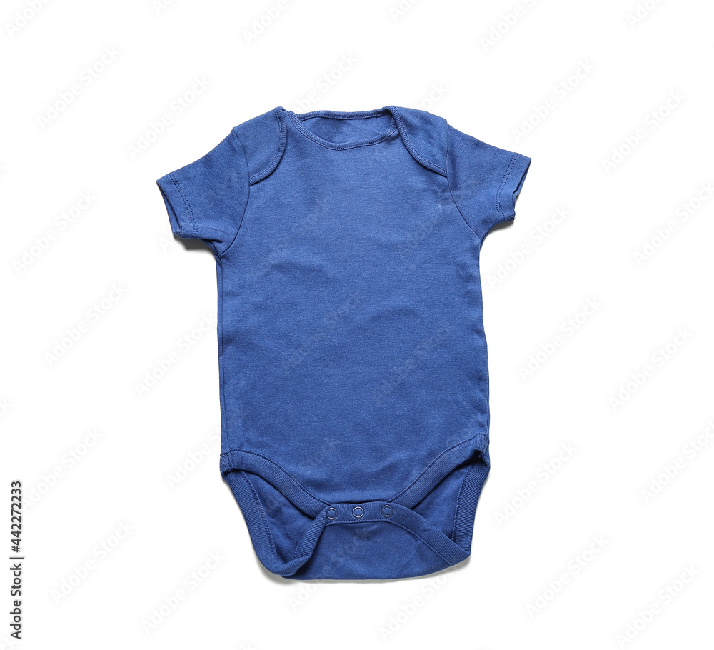 Baby clothes on white background