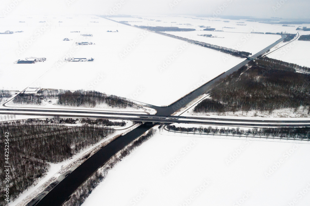 Luchtfoto van Flevopolder，Flevopold的航拍照片