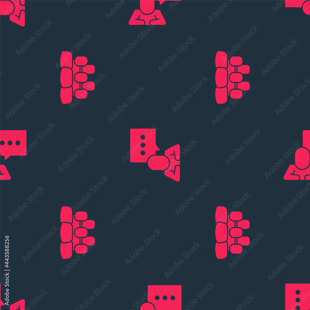 Set Project team base and Speech bubble chat on seamless pattern. Vector