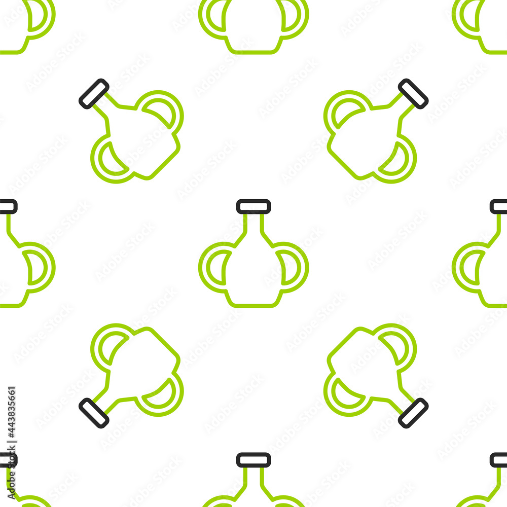 Line Vase icon isolated seamless pattern on white background. Vector