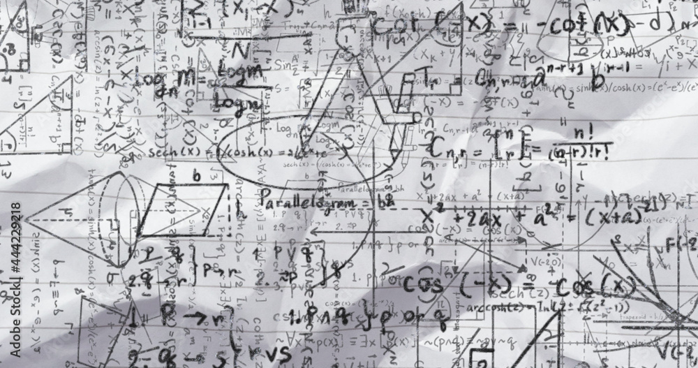 黑色数学公式和白色几何图形的图像