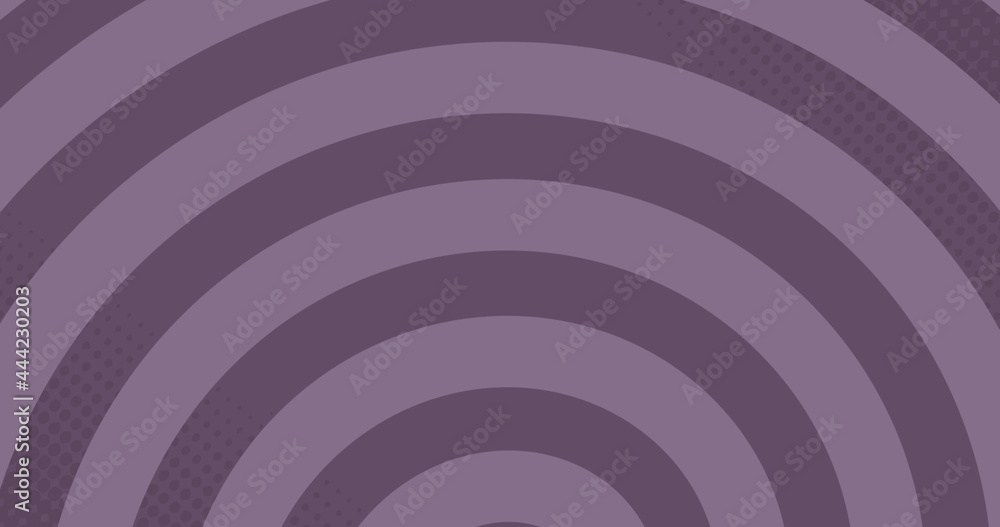 Circles forming in hypnotic motion against purple background