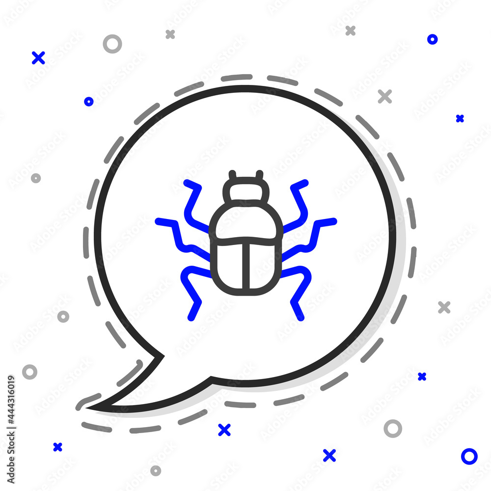 Line Beetle bug图标隔离在白色背景上。彩色轮廓概念。矢量