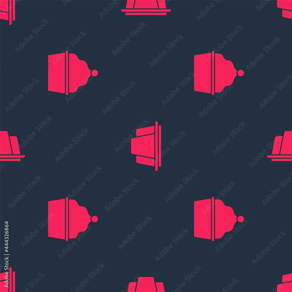 Set Cake and Jelly cake on seamless pattern. Vector