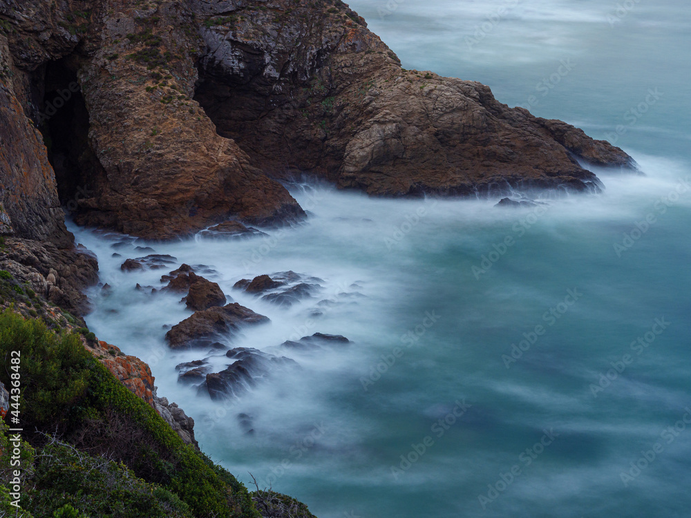 View of rocky costline at Herolds Bay near George, viewed from the Voëlklip view site. Garden Route.