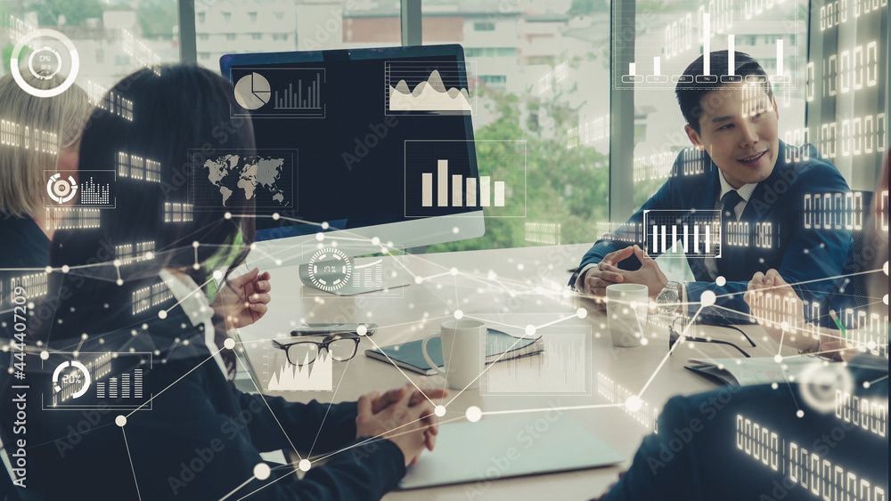 Creative visual of business data analyzing technology . Concept of digital data for marketing analys