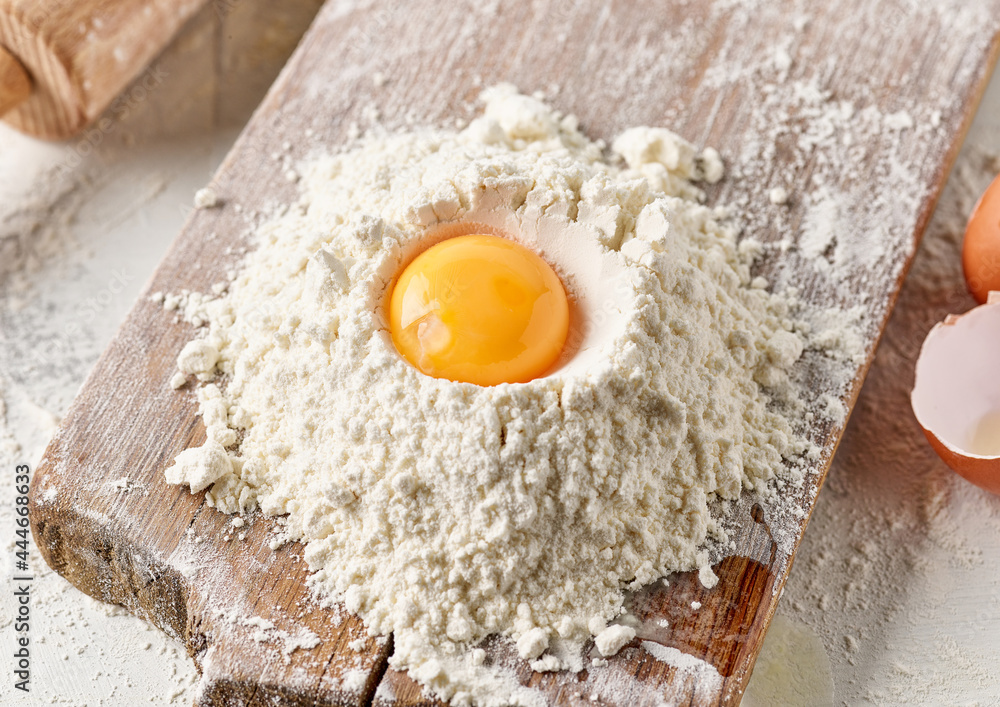 flour and egg yolk