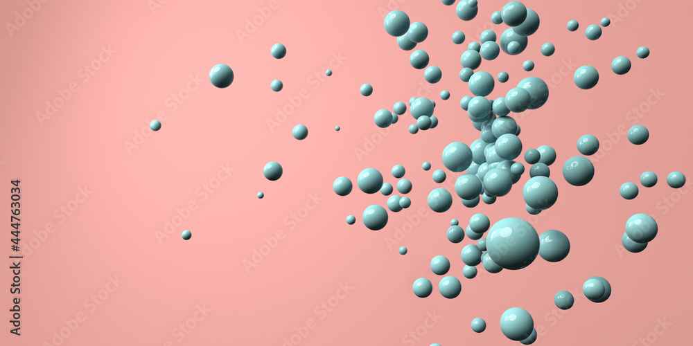 3D render of different size of spheres