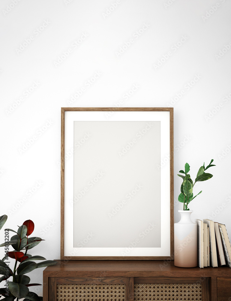 frame on the cabinet,3d illustration,3d rendering 