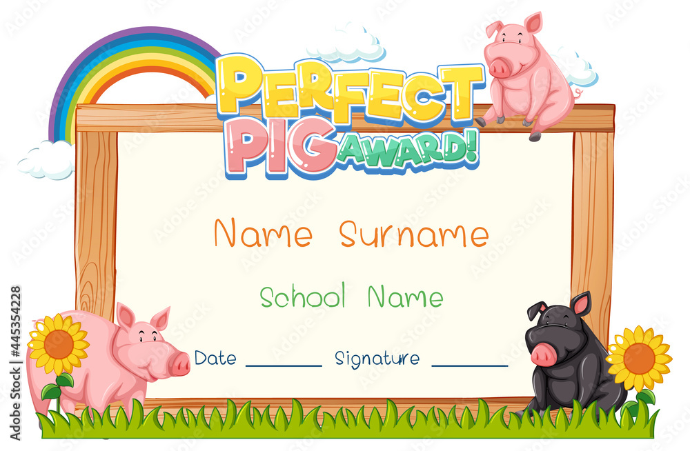 Diploma or certificate template for school kids