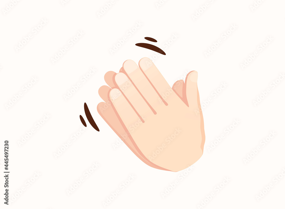 Clapping hands icon. Hand gesture emoji vector illustration.
