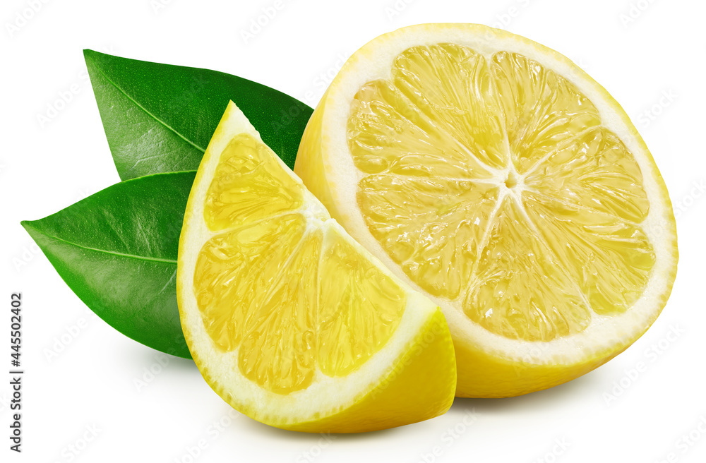 Juicy lemons isolated on the white background