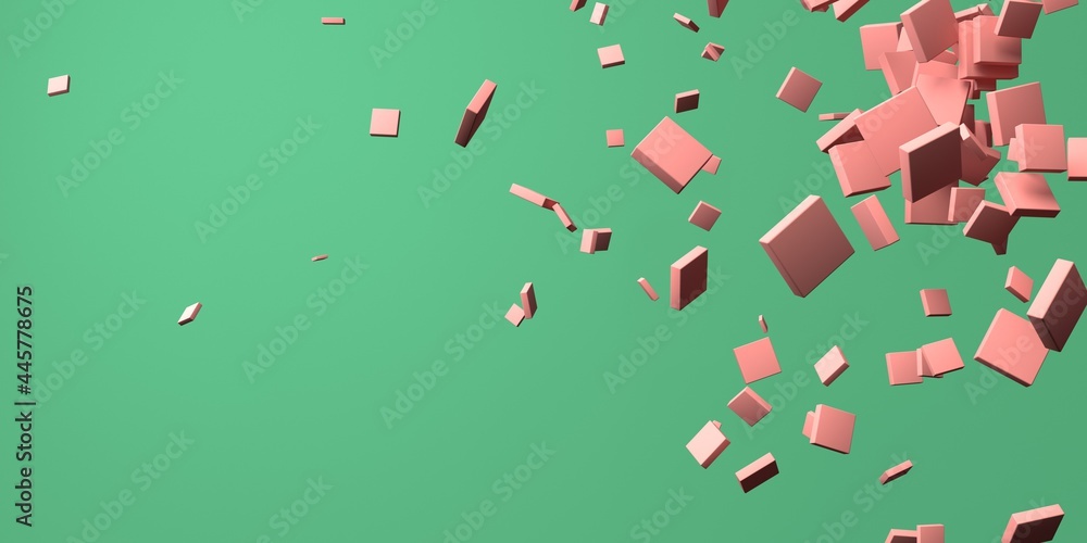 3D render of different size of square shapes