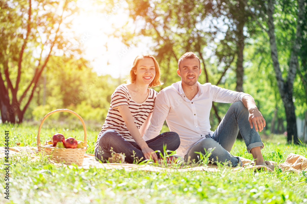 Couple on a picnic in the park