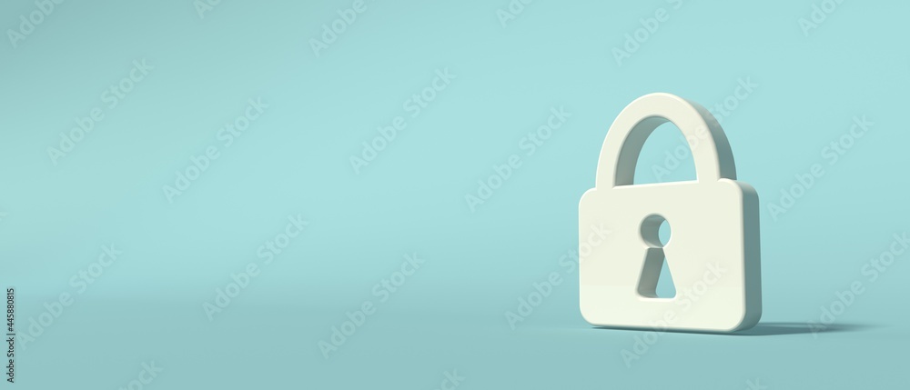 Security safety lock icon - 3D render